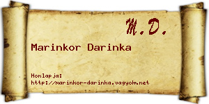 Marinkor Darinka névjegykártya